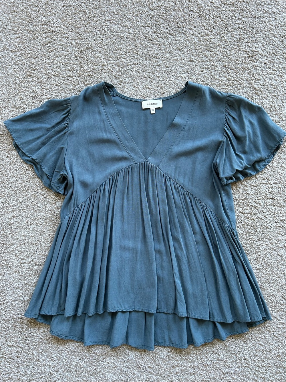 Bohme | Flowy V Neck Flutter Sleeve